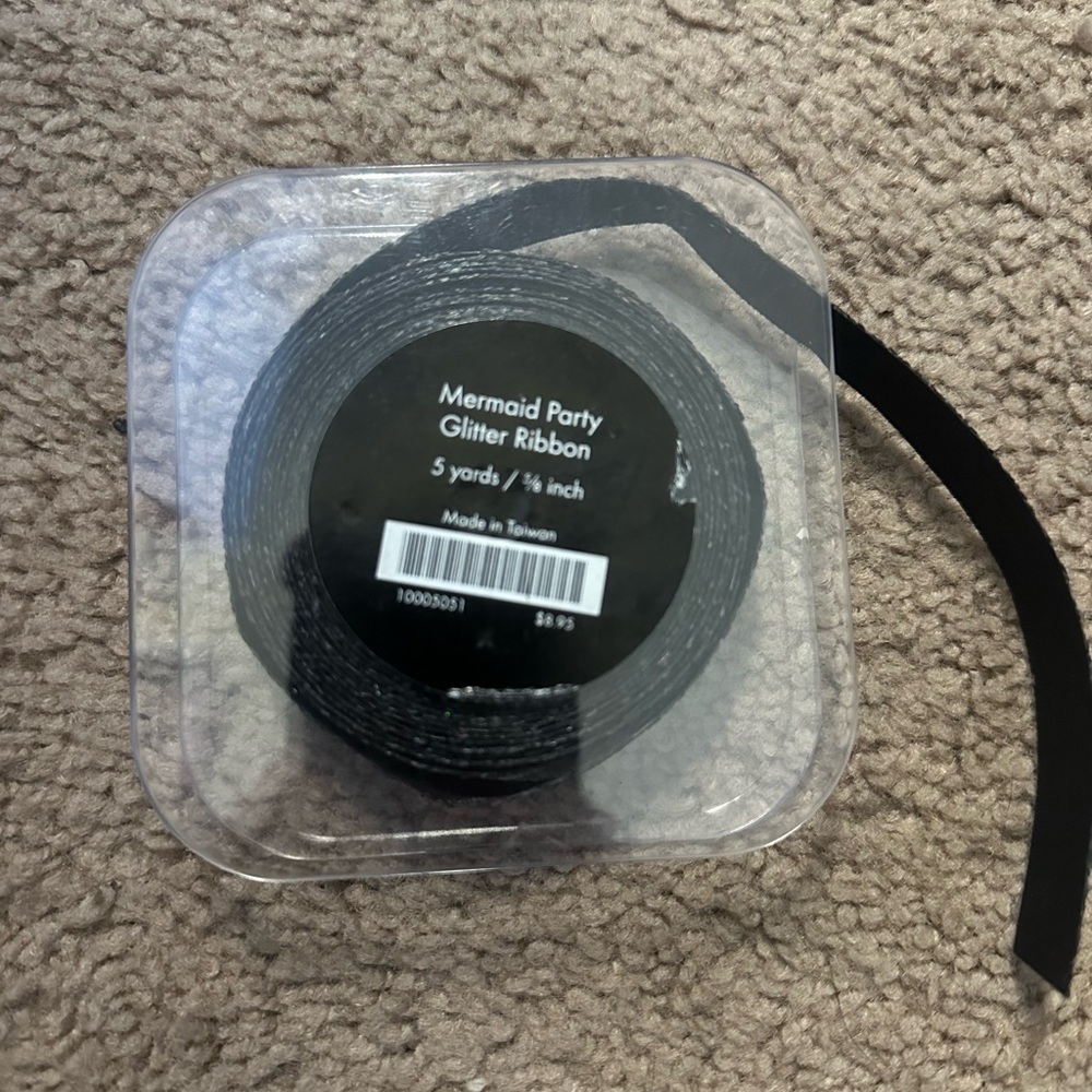 Paper Source Black Multi Glitter Ribbon - Picture 3 of 3